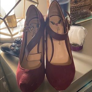 Burgundy stiletto shoes